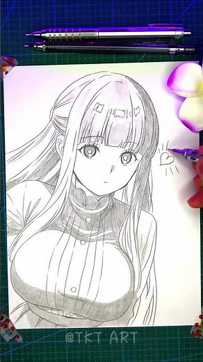 【誰でも描ける】フェルンの輪郭の描き方💜/How to draw Fern 3/4 Side Profile#葬送のフリーレン #メイキング #sideprofile #フェルン #drawing
