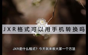 JXR是什么格式？可以用手机转换吗？