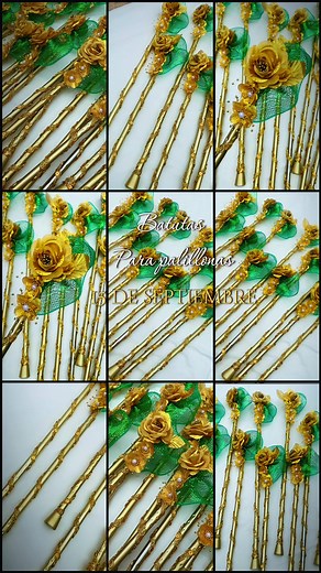 Batutas decoradas para palillonas en fiestas patrias
