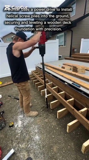 Installing Helical Screw Piles for Deck Foundations