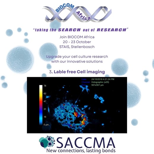 BIOCOM Africa on Instagram: "Upgrade your cell culture research with our innovative solutions - 3. Cell imaging: holographic 🌱🔬 Strengthening Africa’s Cell-Culture & Bioengineering Future 🔬🌱 SACCMA Society for Advanced Cell Culture Modelling for Africa 20-23 October 2025 STIAS, Stellenbosch 🔬 Visualize Organoid Growth in Real Time — with HoloMonitor®! Go beyond endpoint imaging — observe organoid development and behavior live, label-free, and in 3D! The HoloMonitor® system from Phase Hologr