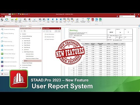 STAAD.Pro 2023 - User Report System