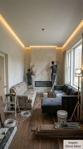 Luxury Velvet Lounge #21 | Cozy Fireplace Living Room | Inspire Decor Ideas