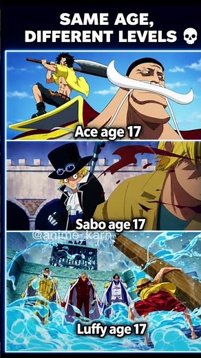 Same Age, Different Levels 💀 | Ace vs Sabo vs Luffy (Age 17)
