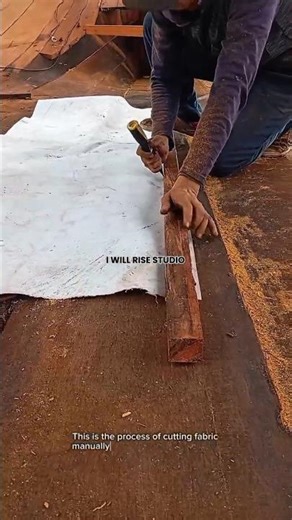 Manual Fabric Cutting Using a Wood Chisel | Traditional Precision Work