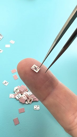 Unboxing the smallest pack of playing cards 🃏 Cartesian Cards The tiny cards measure 5.0 mm x 3.6 mm, made by Rob Hallifax 🇬🇧 | Guinness World Records