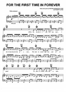 FOR THE FIRST TIME IN FOREVER Piano Sheet music | Easy Sheet Music