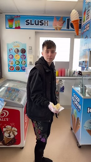 Blue Raspberry Oyster Ice Cream on Mablethorpe Beach