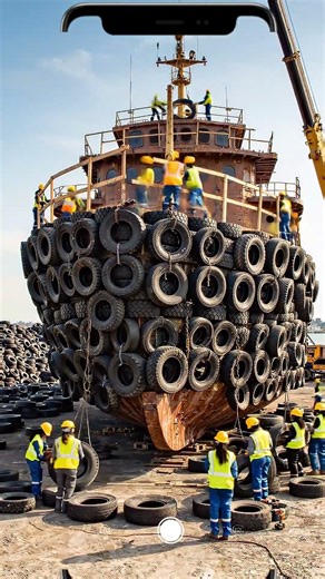 Turning Used Tires into a Boat 😳 #beforeafter #timelapse