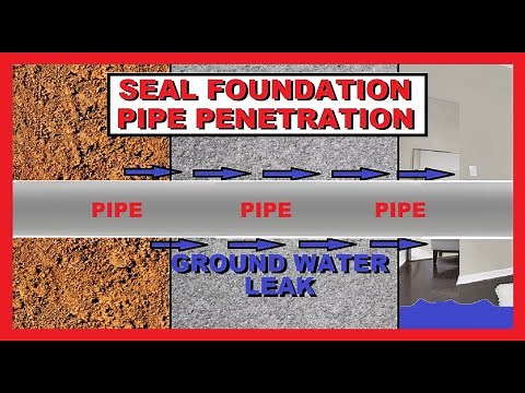 Seal Leaking Pipe Penetration through Foundation Wall - PVC Septic Pipe through Concrete - How To
