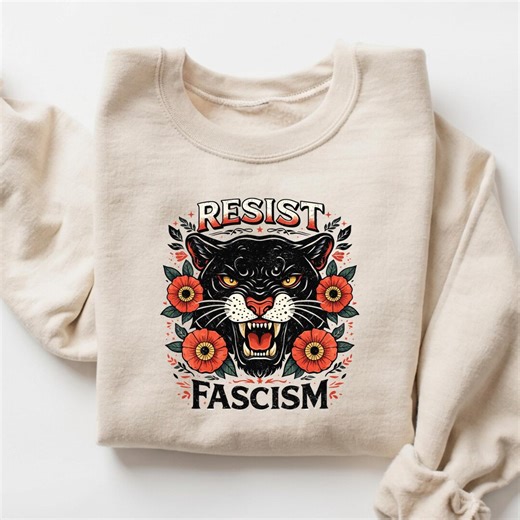 Resist Fascism Black Cat Shirt, Anti Trump Shirt, Political Shirt, Subtle FDT, Funny Cat Shirt, Political Shirt, Resist and Persist Shirt - Etsy