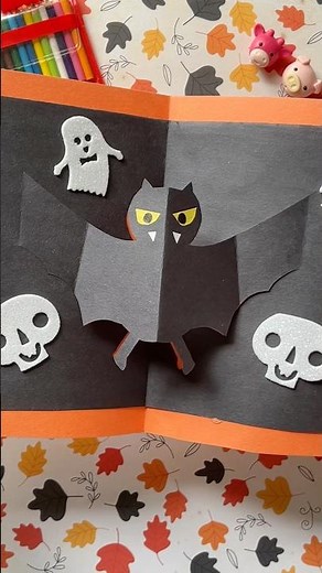 DIY Pop Out Bat Card for Halloween | Easy Handmade Halloween Card Idea | Spooky Bat Craft Tutorial