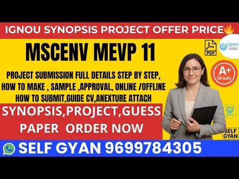 MSCENV MEVP 11 IGNOU Project Submission 2026 🔥 Full Process + Format + PDF Download