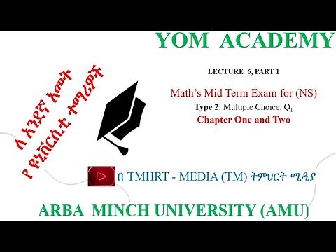 Lecture 6 Part 1 Math's Mid Term Exam AMU