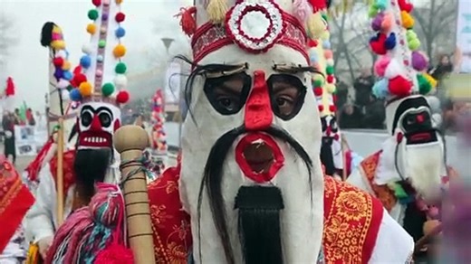 Video. Masked dancers chase away evil spirits in Bulgaria