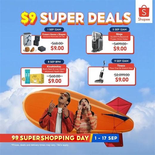 Shop 9.9 Super Shopping Day now!