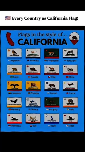 “World Flags in California Style 🇺🇸 | Countries Reimagined 😱🔥
