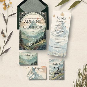 Fantasy Adventure LOTR DND Wedding Stationary Suite, Custom Canva Wedding Invitation, Editable, Personalized - Etsy