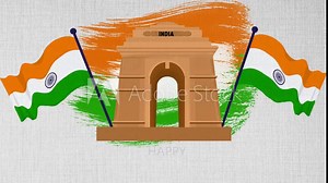 happy independence day India , Indian Flag - Loop able animated video