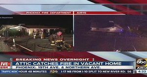 Vacant home catches fire overnight in Phoenix