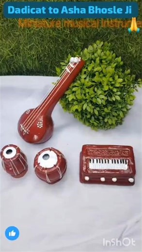 Miniature musical instruments | Mini music instrument make with clay craft #diy #craft #instrument
