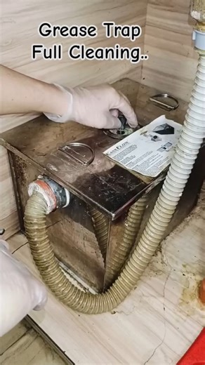 Grease trap full cleaning #cleaning #grease #trap #full #diy #how #howto #wash #household #shorts