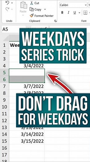Calculate Weekdays & Remove Weekends in Excel 📆🔥 #Shorts