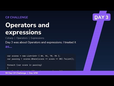 Operators and expressions - Day 3/90 C# Challenge