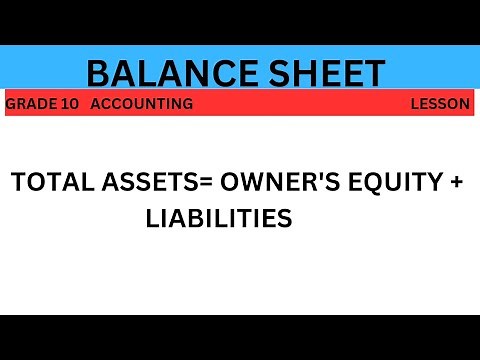 Balance Sheet Grade 10 Part 1