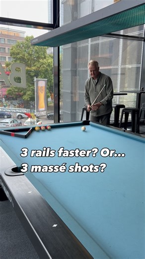 1.1K views · 322 reactions | It’s in the official artistic pool program! But with 2 objectballs to massé only! Which is still difficult to do, but nevertheless I tried it with 3! . Not a serious pool shot, but still extremely hard to execute! Its purpose is for entertainment only. I hope you are entertained? Player: Ralph Eckert Place: @bata_bar_billiards at Alexanderplatz, Berlin. Camera: @valehob | Ralph Eckert | Facebook