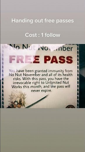 Free NNN (No Nut November) Pass