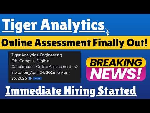 Tiger Analytics Online Test Mail Out! Off Campus Drive 2025 | Salary Upto 7.5 LPA | Exam Pattern
