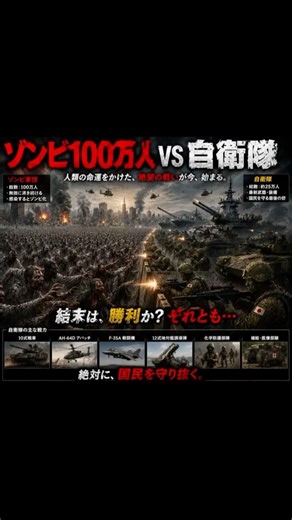 ゾンビ100万人 vs 自衛隊…日本の運命は？