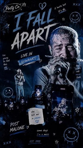 i fall apart hits different when you hear it live under the lights 💔Post Malone live in Guwahati.