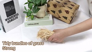 Sukh 5PCS Natural Raffia Ribbon - Raffia Yarn for Gift Wrapping & Crafts | Rafia Grass Twine String Wrap for Christmas, Thanksgiving, Halloween, Easter, Birthday Gift Box, Florist Bouquets Supplies