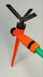 Irrigador Giratório 3 Hastes Jatos de Água Engate Rápido Mangueiras de Jardim Sistemas de Irrigação