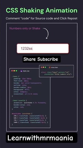 Make a Shaking Animation with CSS #frontendcourse #webdesign #uidesignlearning #webdesign#animation