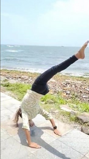 Deep Front Bend Flow 🧘‍♂️ | Yoga Bliss by Kerala’s Arabian Sea 🌊✨ #yogamagazine #yogaflow#yogastudio