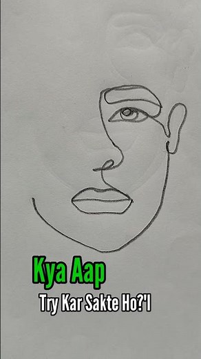 One Line Drawing Challenge, Single Line Drawing Face, Continuous Line Art Magic! #ArtistVKSir