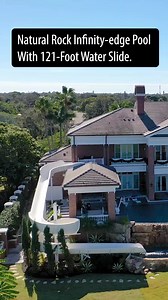 63K views · 776 reactions | Natural Rock Infinity-edge Pool With 121-Foot Water Slide. #waterslide #insanepools #lucaslagoons | Lucas Lagoons Design | Facebook