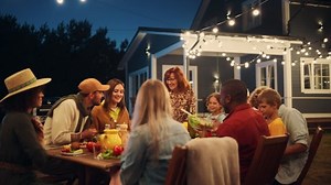 Big Family Garden Night Party Celebration Stock Footage Video (100% Royalty-free) 1096329961 | Shutterstock