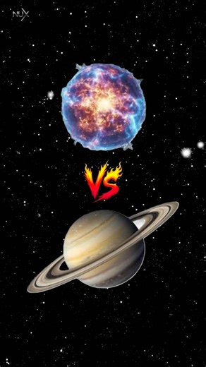 Saturn vs Neutron Star | The Ultimate Gravity Battle 🌌#space #universe #planet #galaxy #fyp