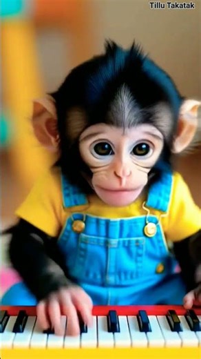 Baby Monkey Plays Piano 🎹😂.... #funny #cutemonkey #littlemonkey #piano #pianomusic