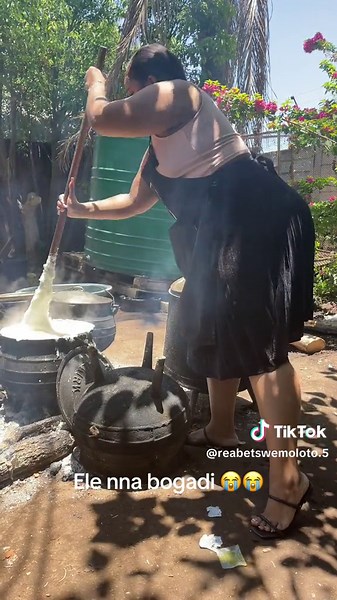 Outdoor Cooking Process: A Woman's Culinary Journey