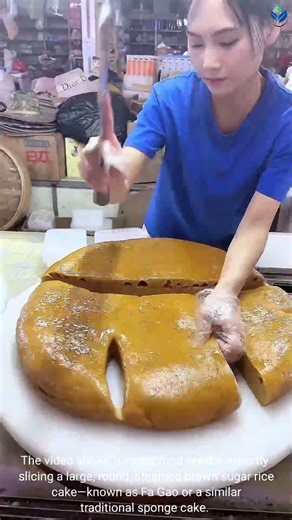 ​Fluffy & Sweet: The Satisfying Art of Slicing Traditional Brown Sugar Cake