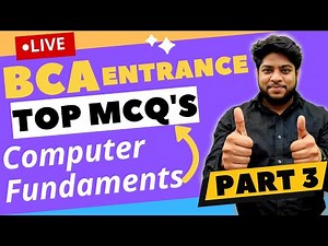 BCA Entrance Exam preparation🔥Top 50 MCQ's Computer Fundamentals 🔥Part-3