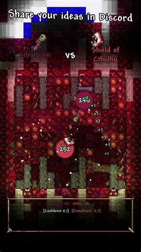 Life Drain VS Shield of Cthulhu #terraria #simulation #satisfying #shorts #terrariasimulation