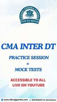 CMA INTER IDT Practice Sessions + Mock tests #nikunjgoenkaclasses #cma #cmaclasses #cmacourse