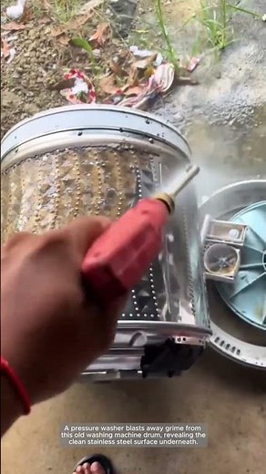 From Filthy to Flashy: Washing Machine Drum Gets Blasted Clean!