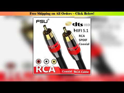 Coaxial Digital Audio RAC Cable SPDIF RCA to RCA Cable Audio Video Male for DVD Projector TV Speake